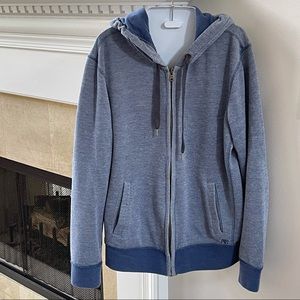 Aeropostale solid blue fleece zip hodded jacket sz M